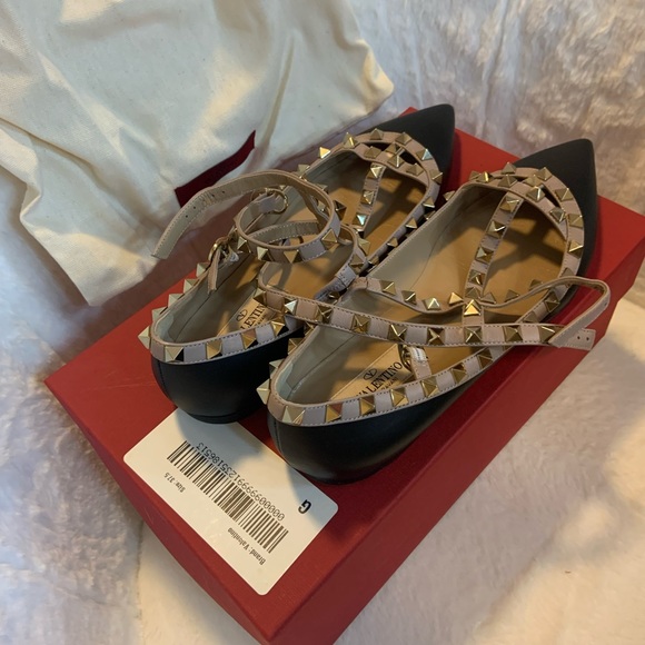 Valentino black Rockstud Caged Patent Flat - Picture 3 of 7